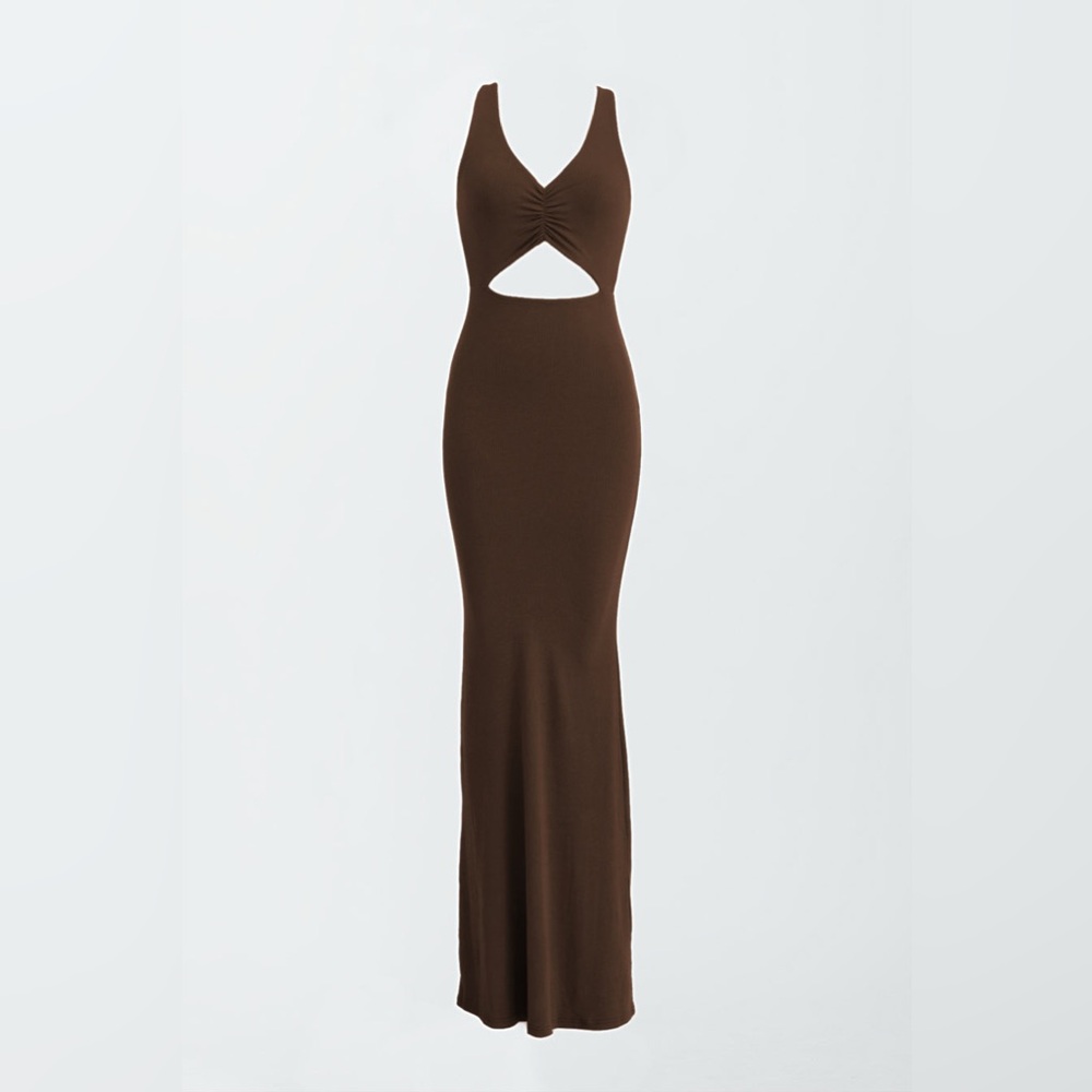 Elegant Brown Maxi Dress